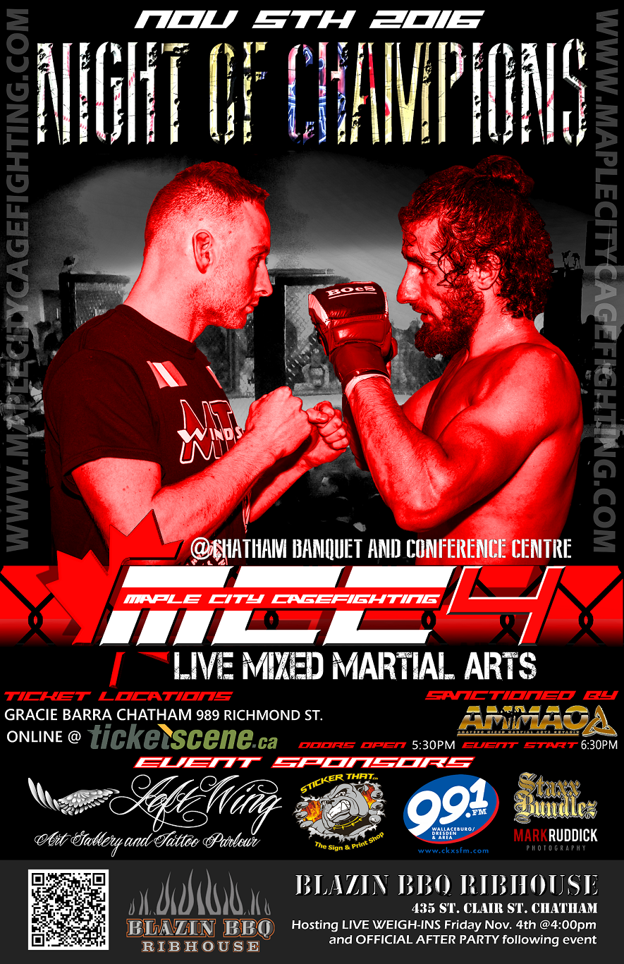 Maple City Cagefighting Amateur MMA Chatham Kent Poster